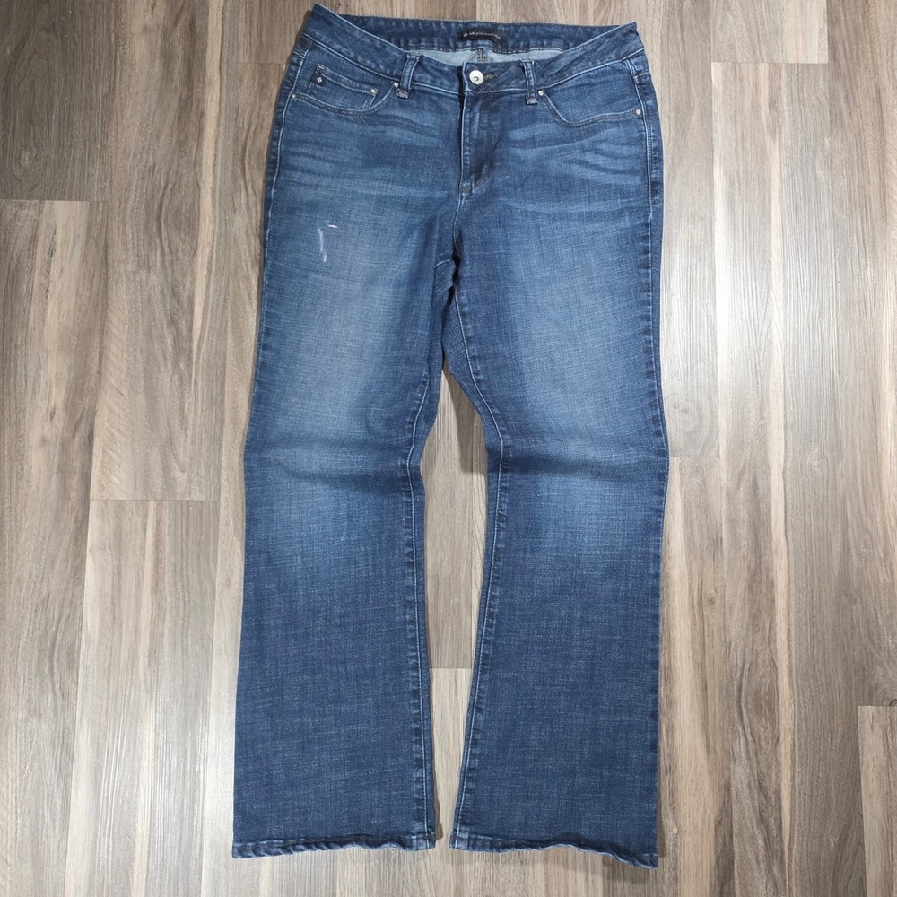 Lee Platinum Label Womens 14‎ Medium Bootcut Jeans Dark Wash Stretch Denim